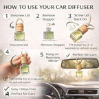Car Air Freshener, Luxury Car Diffuser with 1 Oz Refill, Phthalate Free Fragrance – Long Lasting Scent | Refillable Hanging Air Freshener for Car, Home, Office | Made in USA (Mahogany Teakwood)