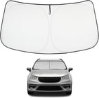 Proadsy 2026 Upgrade Windshield Sun Shade Custom Fit Chrysler Pacifica 2017-2025 2026 4-Layer Foldable Front Sunshade Protector Sun Visor Blocks UV Rays Keep Car Cooler Accessories