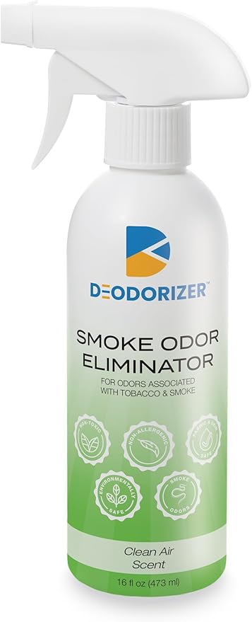 Smoke Odor Eliminator - Remove Odors Caused by Tobacco and Smoke - Clean Air Scent - 16oz Spray