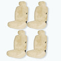 ZONETECH Sheepskin Seat Covers Fuzzy Car Seat Covers Tan Australian Merino Wool Fluffy Fur Auto Accessories All Season Protection for Your Seats Universal Fits Most Car SUV Airbag Compatible 4-Pack
