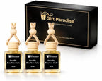 Gift Paradise® Vanilla Bourbon Cake Car Air Freshener Set of 3 (10 ml Each) – Premium Hanging Diffuser with Magnetic Luxury Gift Box, Sweet Vanilla Cake & Warm Bourbon Scent, Long Lasting Car Perfume