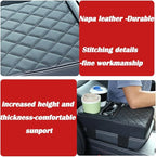 Supin Car Armrest Cushion - Multifunctional Faux Leather Armrest Cushion with Cup Holder, Phone Storage, and Ergonomic Design for All Seasons (BLack)