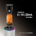 Waterless Essential Oil Diffuser with 8 Color LED Night Light, 3 Mist Levels & Timers, Portable Rechargeable Aromatherapy Diffuser for Home Car Room Studio Office, Black Metal (Silver)