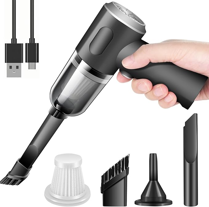 YUNYILAN Wireless Handheld Car Vacuum Cleaner High Power Rechargeable Household Mini Vacuum, Vacuum for Desk, Home and Office Dust Cleaning, Protable Vacuum Cleaner for Car