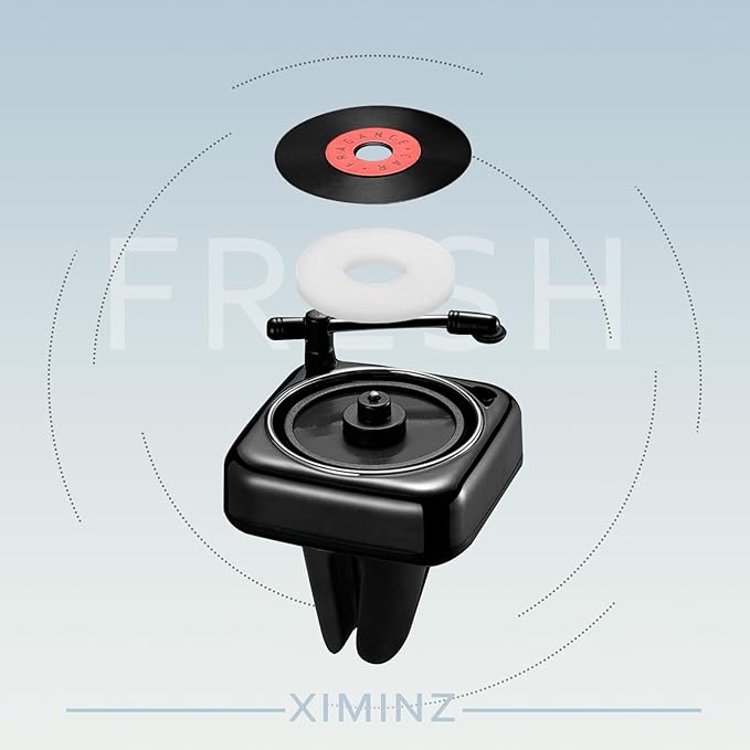 Car Record Player Air Diffusers Car Scents Air Freshener for Air Conditioning Outlet Clop Vent Clips Black, Mens Car Accessories