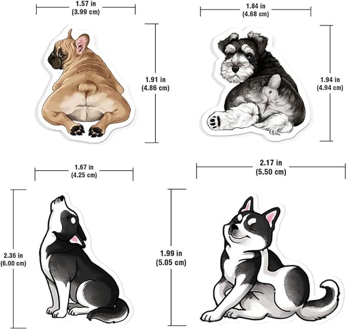 WIRESTER Set of 4 Fresh Scented Car Air Freshener Vent Clip, Decorative Accessories, Interior Decoration for Cars - Dogs, Cats, Animal