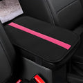 wuyaoyao Car Center Console Cover, 12.6"×7.87" PU Leather Armrest Cover for Cars, Stylish Auto Armrest Cushion Pad, Waterproof Vehicle Arm Rest Protector, Interior Car Accessories (Black+Purple)