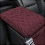 Ziciner Car Center Console Cover, Leather Memory Foam Armrest Cushion Protection Pad, Waterproof Hand Rest Pillow with Height Increase, Universal Accessory for Most Car (Wine Red)