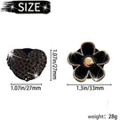 4PCS Car Air Vent Clips with Fragrance Pads, Cute Flower Car Air Fresheners Vents Clips Diamond Vent Clip Auto Interior Decor Charm Bling Auto Accessories Decoration for Women (Black)