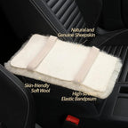 Sheepskin Armrest Cover Auto Center Armrest Cover Car Soft Console Pad, Fluffy Wool Auto Center Console Cover for Most Car Arm Rest Decoration Protector 7 x 13 Inch (Shearling, Light Gray)