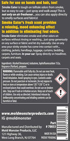 Smoke Eater Odor Eliminator Aerosol Spray, Black Glacier, 3.5 oz — Tea Tree Oil Breaks Down Smoke at the Molecular Level