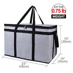 Bodaon 4-Pack Insulated Food Delivery Bag, XXX-Large Meal Grocery Tote Insulation Bag for Hot and cold Food, Commercial Cooler/Thermal Bags, Large Capacity Reusable Warming Bag, Gray