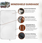 RV Windshield Sun Shade | fits Class-A | Certified 99.87% UVB & 99.02% UVA Protection Sun Shade. Award Winning Sunshade for Car Windshield with Patented Technology. Car Window Shades by Kinder Fluff