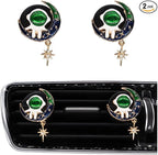 Astronaut Air Vent Clips Car Air Fresheners 2pcs Spaceman Moon Stars Car Decor Anime Car Accessories for Teens Bling Green Car Vent Clips Refillable Car Diffuser