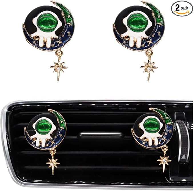 Astronaut Air Vent Clips Car Air Fresheners 2pcs Spaceman Moon Stars Car Decor Anime Car Accessories for Teens Bling Green Car Vent Clips Refillable Car Diffuser