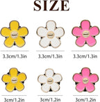 6pcs Flowers Car Air Freshener Vent Clips,Pink Yellow White Daisy Flowers Air Vent Clip Car Accessories for Women,3.3cm/3cm Flower Girly Vehicle Decor Refillable Outlet Diffuser