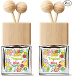 Tropical Fruits Car Air Freshener - Citrus Orange Scent Diffuser, Long Lasting Fragrance - 2 Pack