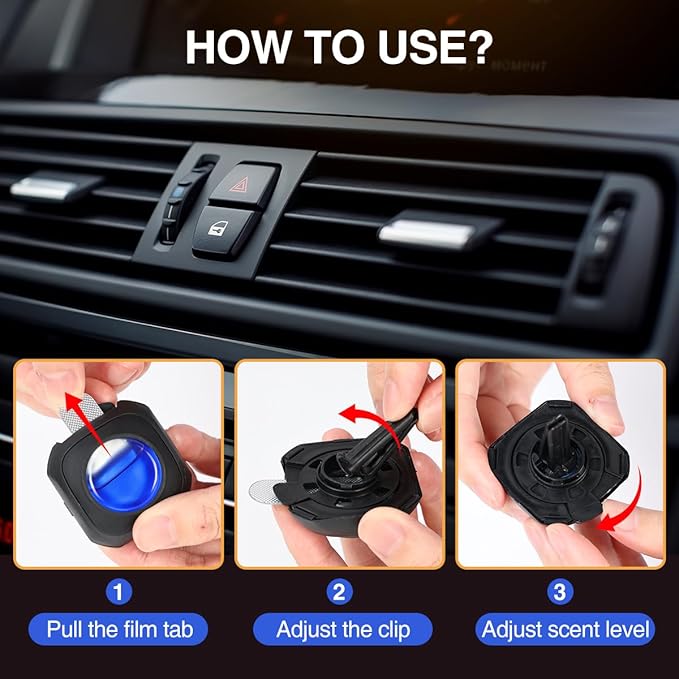 Car Air Freshener Vent Clip, Scented Car Accessories, Long Lasting for Strong Odors, Unstopables Fresh Scent, Lasting Over 180 Days, 6 Count