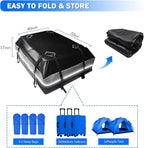 Car Rooftop Bag Cargo Carrier Bag 21 Cubic Feet Waterproof Heavy Duty for All Cars with/Without Rack Including Anti-Slip Mat 2 Luggage Locks 2 Extra Straps 6 Strong Nylon Straps Storage Bag