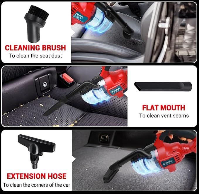 Cordless Vacuum Cleaner Compatible with Milwaukee 18V Battery, 5 in 1 Handheld Electric Vacuum with 400W Powerful Motor, 46 CFM Portable Hand Vacuum for Home Pet Hair, Car (NO Battery)