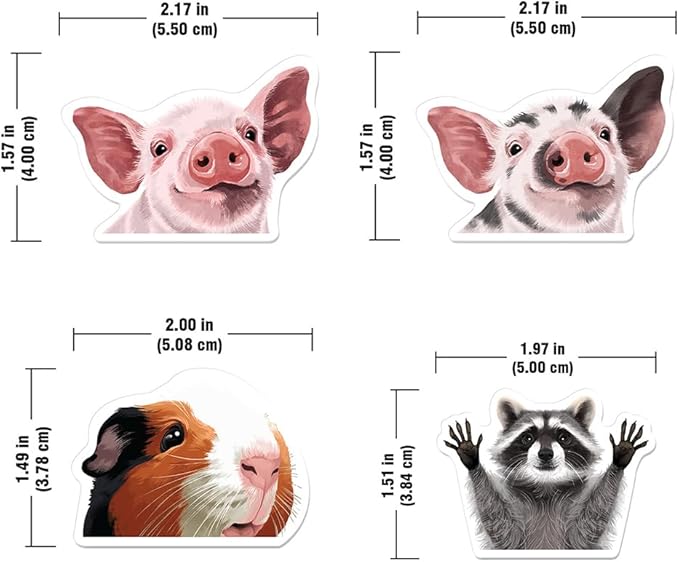 WIRESTER Set of 4 Fresh Scented Car Air Freshener Vent Clip, Decorative Accessories, Interior Decoration for Cars - Dogs, Cats, Animal