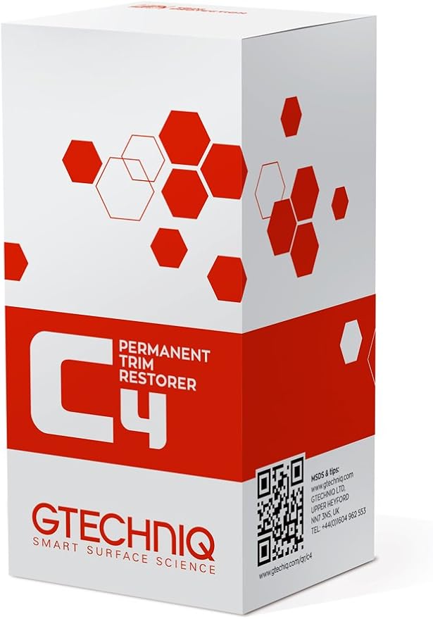 Gtechniq C4 Permanent Trim Restorer 30ml - Revitalizes Faded Trim | Restores Faded Plastic Trim, UV Resistant Coating for Long-Term Protection, Keeps Exterior Black & Glossy