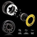 ABEC 9 Skateboard Bearings - Premium 608rs Ceramic Ball Bearings with Titanium Coating - Fast Spin Longboard Bearings Set (8-Pack + Washers + Spacers)