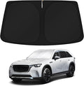 KUST Windshield Sun Shade for 2024 2025 2026 Mazda CX-90 CX90 PHEV Accessories Custom Fit Sunshade Sun Protector Blocks UV Rays Keep Your Car Cooler