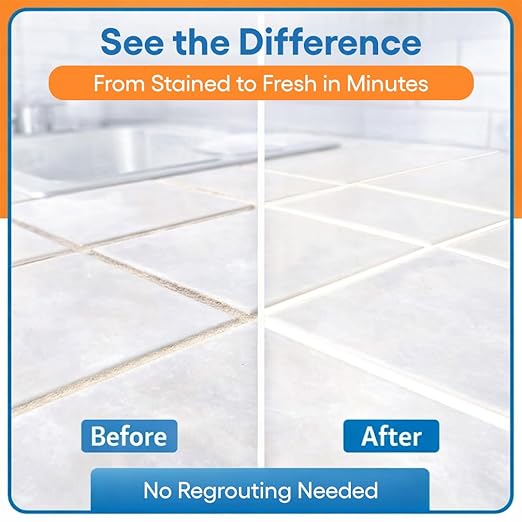 Grout Paint Pen White — Grout Colorant & Sealer Marker for Tile Repair, Restores & Whitens Grout Lines, Quick-Dry, Bathroom Kitchen Shower | Groutastic