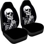 ELEQIN Goth Skull Universal High Back Fashion Car Seat Covers for Car Truck Suvs,sedans,Vehicles,Airbag Compatible Front Car Seat Covers 2 Pack
