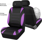 CCAR Pass Neoprene Wetsuit Seat Covers, Waterproof Car Seat Covers Full Sets with 5mm Composite EVA, Universal Fit for Car Sedan, SUV Trucks Anti Slip with Airbag Compatible(Black Purple)