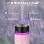 HODEMI Cordless Diffuser for Essential Oil,Portable Cool Mist Aromatherapy Car Diffuser,Built-in 3000mAH Rechargeable Battery,4/8 Timer Modes, Auto On/Off with Car,for Home,Office,Travel (Pink)
