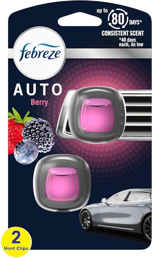 Generic Febreze Car Air Freshener Vent Clips - 2 Clips - 0.07 Fl Oz (Berry)