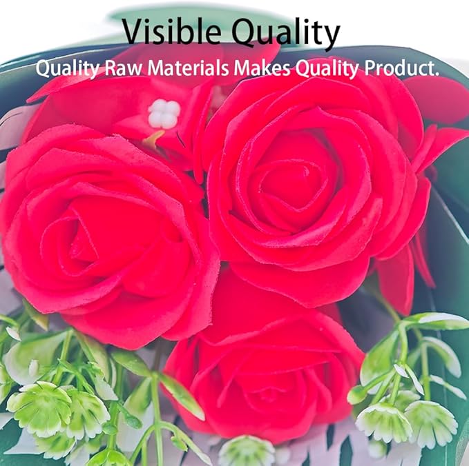Mini Car Vent Clip Air Freshener, Aesthetic Floral Soap Rose Bouquet Diffuser Decor, Reusable Essential Oil Aroma Pad, Cute Car Accessories Gift for Women (Style A)
