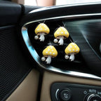 Cute Mushroom Car Air Freshener Vent Clips,4pcs Yellow Mushroom Refillable Car Air Freshener Decorative Clips Car Diffuser,Providing Bloom Car Scent