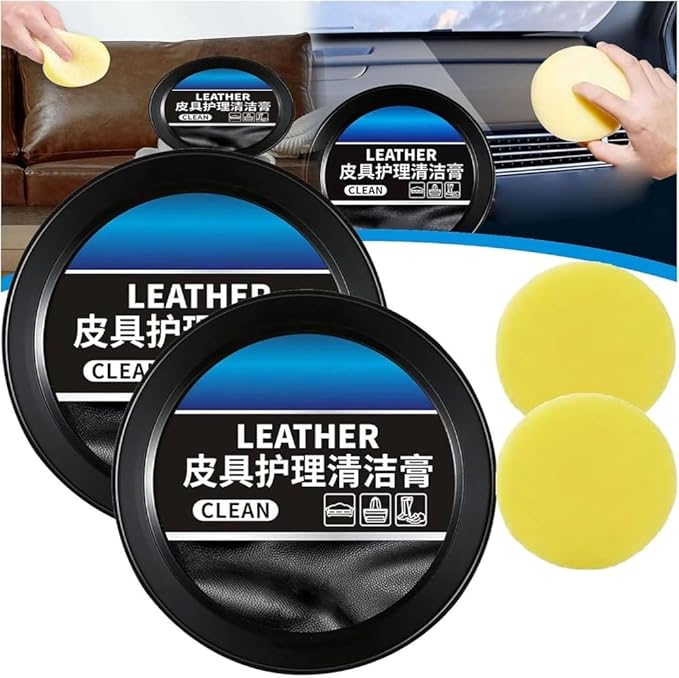 Leader Cleaning and Care Cream & Cleaning Paste for Leather Care, Leather Repair Kit Car,Automotive Interior Leather Cleaning Cream, Car Leather Conditioner Oil Paste (2Pcs)