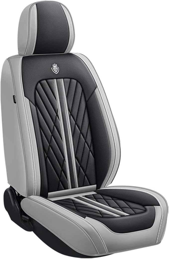 Premium Nappa Leatherette Car Seat Cover Set Custom Fit for Honda CR-V CRV 2000-2023 2024 2025 2026 Water-Proof Breathable Faux Leather Seat Cushion Protectors (Full Set 5 Seats,Black Grey)