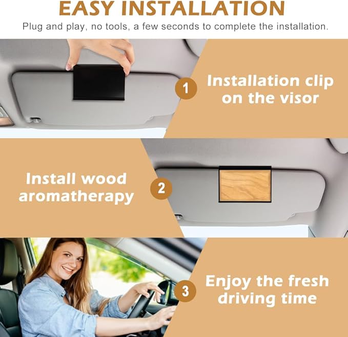 2PCS Car Air Freshener Visor Clip Compatible with Drift Wood or Stone Car Freshener,Universal Cars Fresheners Sun Visor Clips for Modern & Electric Vehicles(Clip Only)(Black,Size:9*6cm/2.34*3.54inch)