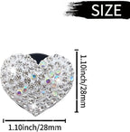 8 Pcs Bling Heart Air Vent Clips, Crystal Car Fresheners, Diffuser With Rhinestone Decoration, Cute Interior Accessories for Women Girls (Silver)