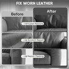 Leather Recoloring Balm - Scratch Repair & Color Restore Kit for Faded Leather, Leather Couch & Car Seats - 10OZ Leather Restorer Balm for Furniture, Auto Interior, Vinyl, Accessories (Dark Gray)