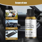 Crystal Coating for Car, 2026 New Plastic Parts Crystals Coating, Upgrade Plastics Parts Crystal Coating Plastic Restorer with Spong, Coatings Agent for Automotive Plastics (4Set)