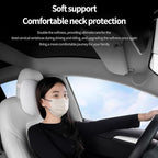 Seat Headrest Neck Pillow for Tesla Model 3 ModelY/S/X Uniquely Designed Neck Pillow Seat Headreck Cushion Nappa Leather Neck Support Car Accessories (H-White-2pcs)