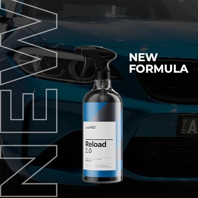CARPRO Reload 2.0 Spray Sealant, Silica + Siloxane Ceramic Spray for Ceramic Coating, Super Hydrophobic, Self-Cleaning: Improved Gloss, Slickness, Water Spot & Chemical Resistance - Liter (34oz)