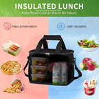 iknoe Insulated Lunch Bag, Foldable 8.5L Cooler Bag for Men & Women, Leakproof Thermal Design, Great for Office, Picnic, Travel, Lunch Box, Black