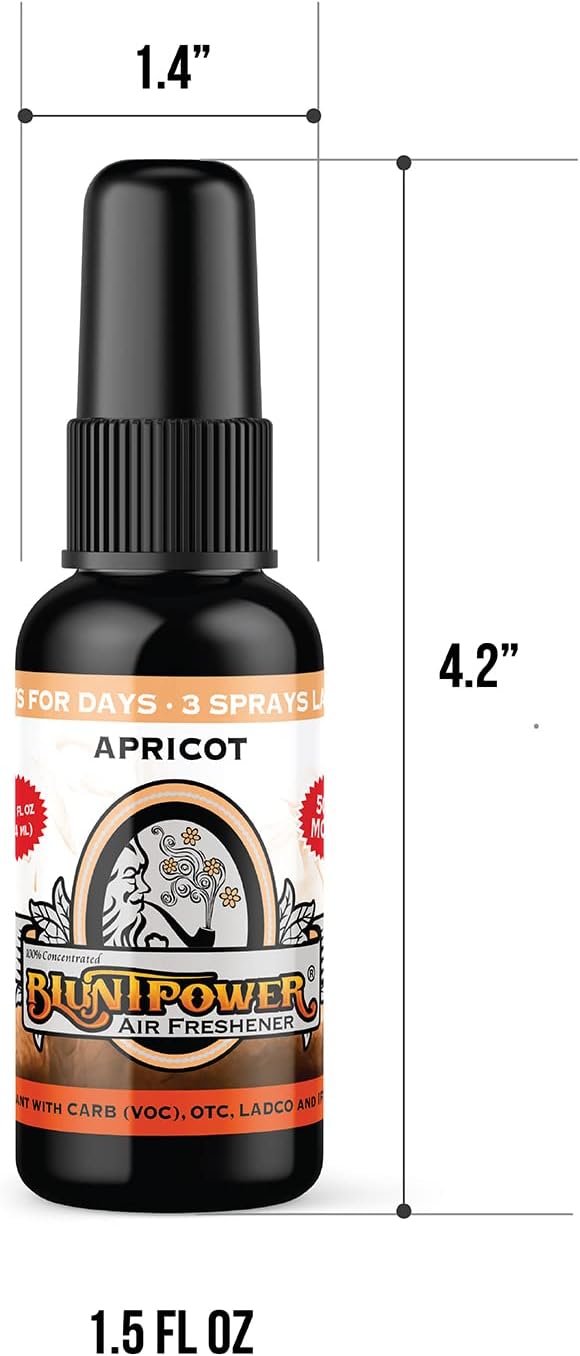 3 Pack BluntPower 1 Ounce Bottle Air Freshener Oil Based Concentrate and Oil for Burner - Apricot