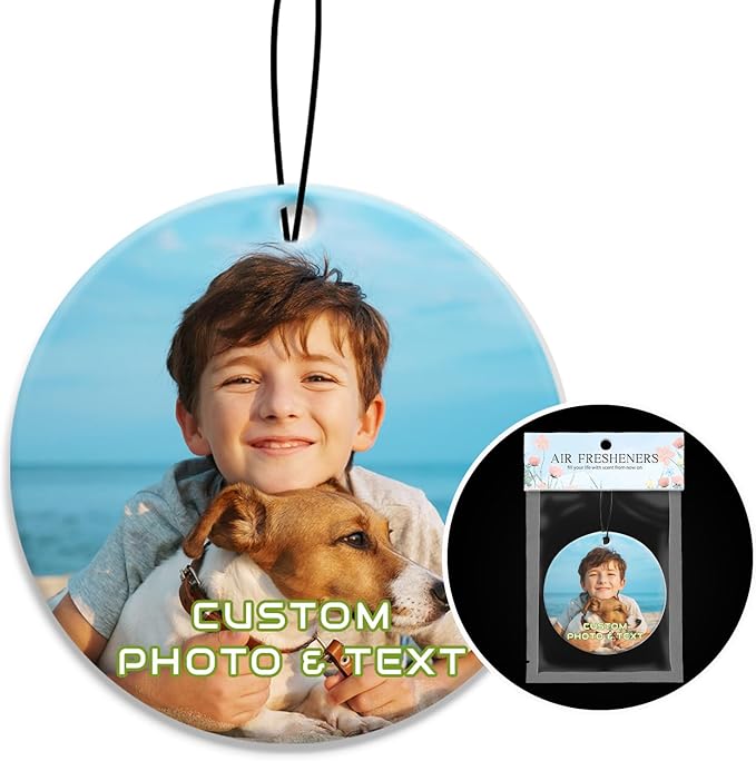 Custom Air Fresheners with Picture, Personalized Air Freshener for Cars, Customized Photo Gift with Scents for Family and Lovers