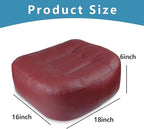 YOUFI Super Thicken Leather Car Seat Cushion for Adults - Portable Angle Lift Seat Pad with Breathable Cover, Handle, and Buckle - Ideal for Trucks, SUVs, and Office Chairs (Red)