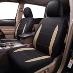Flying Banner Car Seat Covers Set Beige Tan Front Seats Rear Bench Polyester car seat Protectors Easy installations Rear Bench Split Classic Man Lady