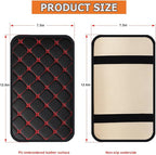HZEL Car Center Console Cushion Pad, PU Leather Vehicle Armrest Protection Cover, Waterproof Automotive Interior Arm Rest Seat Box Mat Accessories, Universal for SUV, Sedan, Truck (Black/Red)