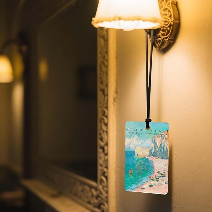 Art Car Air Freshener 4Pcs,Monet's paintings Lover Mom Lady Gifts for Bathroom Bedroom,Art Lover Gift Air Freshener Hanging in Car Wardrobe Drawer or Book.